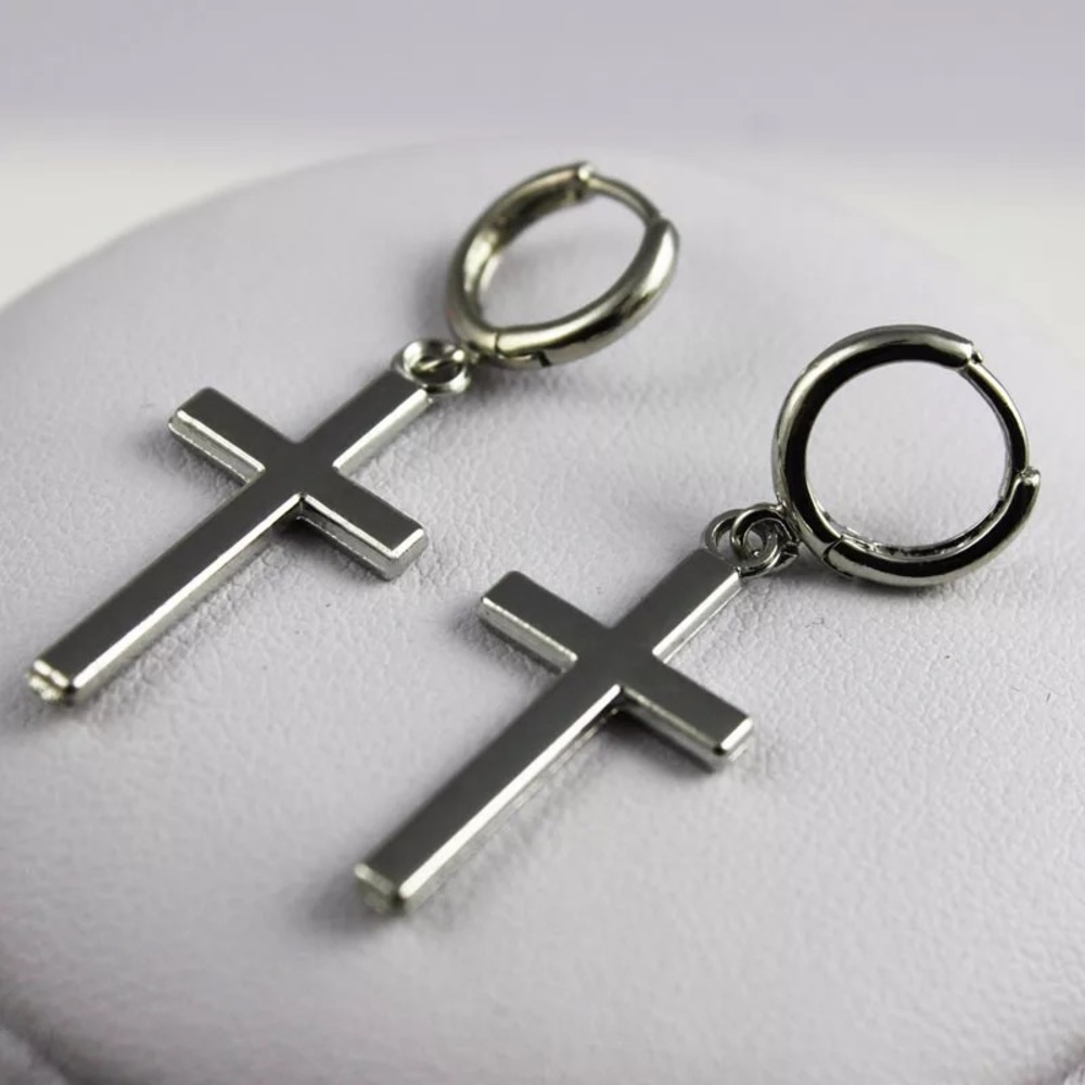Cross dangle earrings - Picture 2 of 4